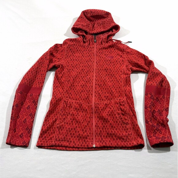 The North Face Tops - NORTH FACE Womens Pink Purple Coral Mezzaluna Fleece Zip Hoodie Pockets Sz XS
